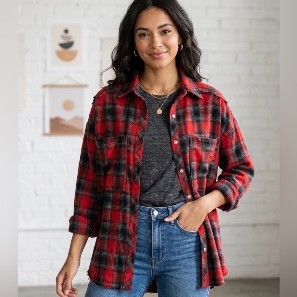 Vici Plaid Button Down Shirt